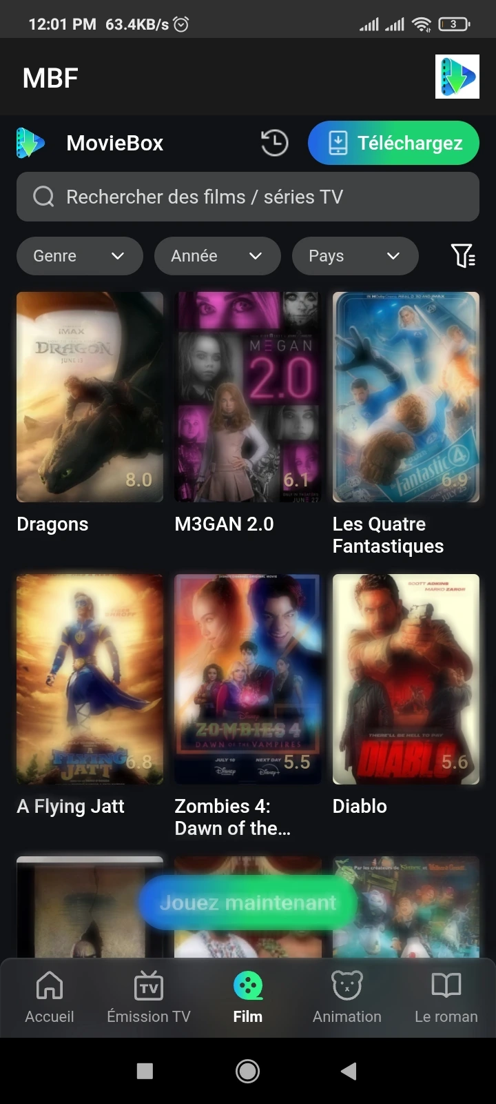 Screenshot Of Movie Box Francais Android